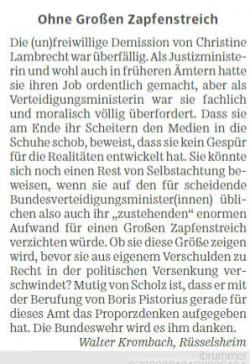 Zapfenstreich nur noch peinlich (gedruckt) Zapfenstreich nur noch peinlich (gedruckt)