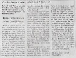 Wiesbaden: Info von Bürgern ohne Zaudern und Zögern (gedruckt) Wiesbaden: Info von Bürgern ohne Zaudern und Zögern (gedruckt)