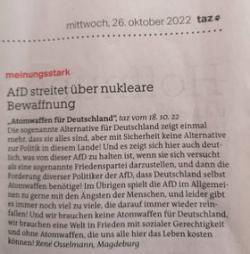 AfD streitet über nukleare Bewaffnung (gedruckt) AfD streitet über nukleare Bewaffnung (gedruckt)