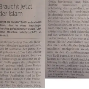 Braucht jetzt der Islam (gedruckt)