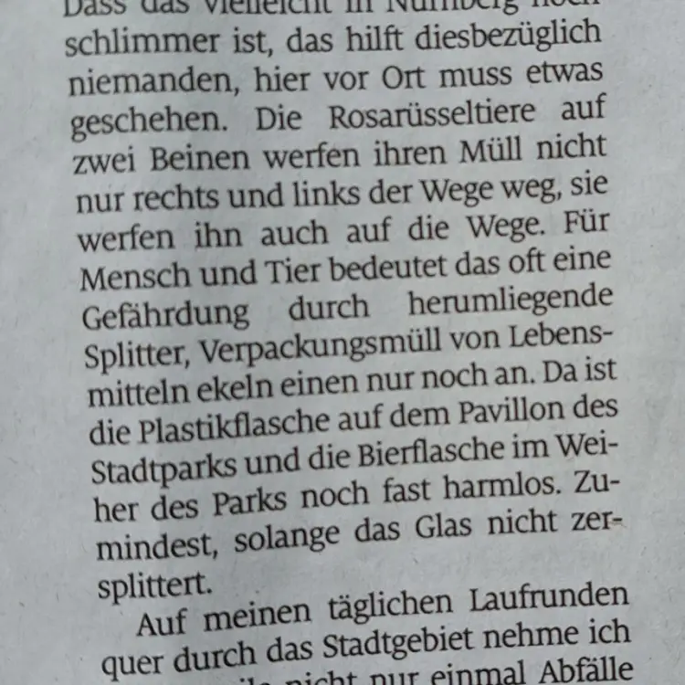 Stoppt die Rosarüsseltiere auf zwei Beinen - stoppt die Müllflut (2x gedruckt)