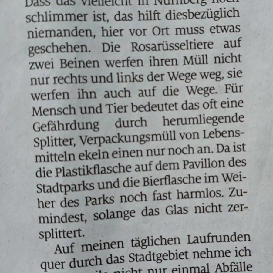 Stoppt die Rosarüsseltiere auf zwei Beinen - stoppt die Müllflut (2x gedruckt)