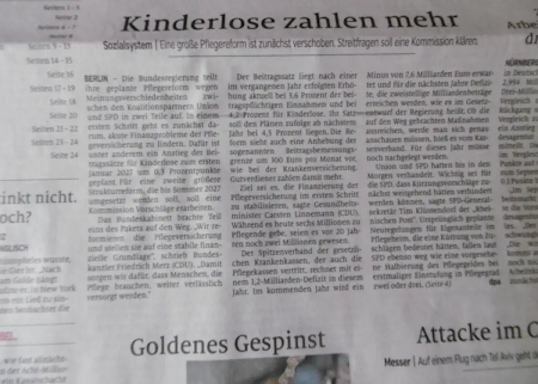 Nürnberger Nachrichten: Kinderlose zahlen mehr