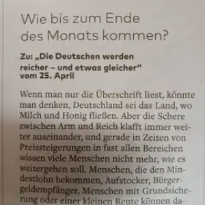 Die Deutschen werden reicher und etwas gleicher (gedruckt) Ⓚ